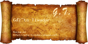 Gáts Tivadar névjegykártya